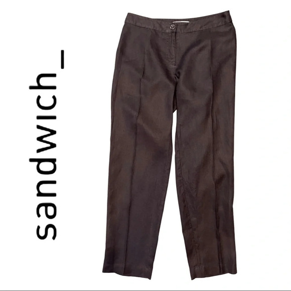 Sandwich 100%  Linen Pants Dublin Pants Charcoal Grey Size 38 - Picture 1 of 7